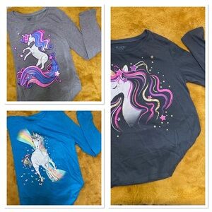 The Children’s Place Long Sleeve Tees 3-Pack Blue Grey Tops Girls Size 16 XXL